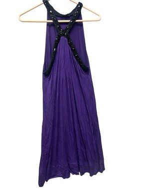 Y2K purple  Beaded Racerback Maxi Dress